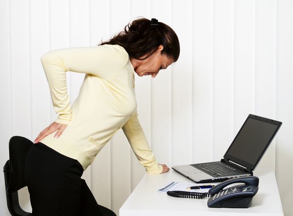 Back pain of the intervertebral disc in office