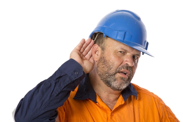 Construction Worker with Hearing Loss Trying to Listen