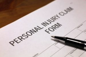 A personal injury claim form in Atlantic City.