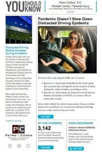 Distracted Driving Newsletter Snapshot