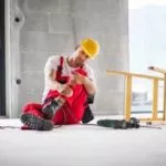 Construction worker suffering from a miniscus tear