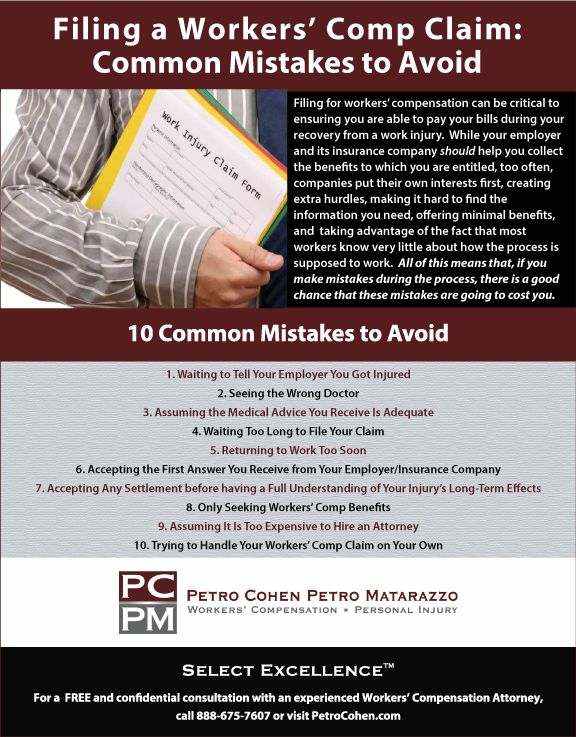 Workers' Comp - Mistakes to avoid when filing claim